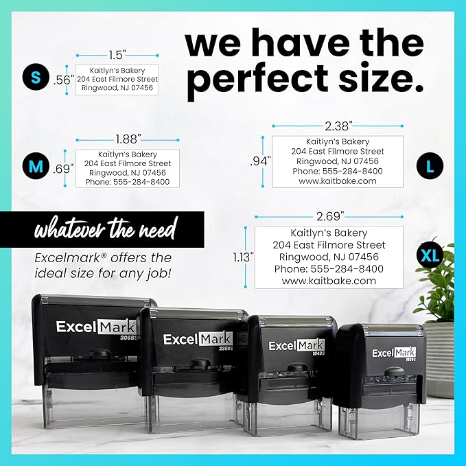 ExcelMark Custom Rubber Stamp – Clean & Easy Stamping – Personalized Self-Inking Stamp (Extra Large)