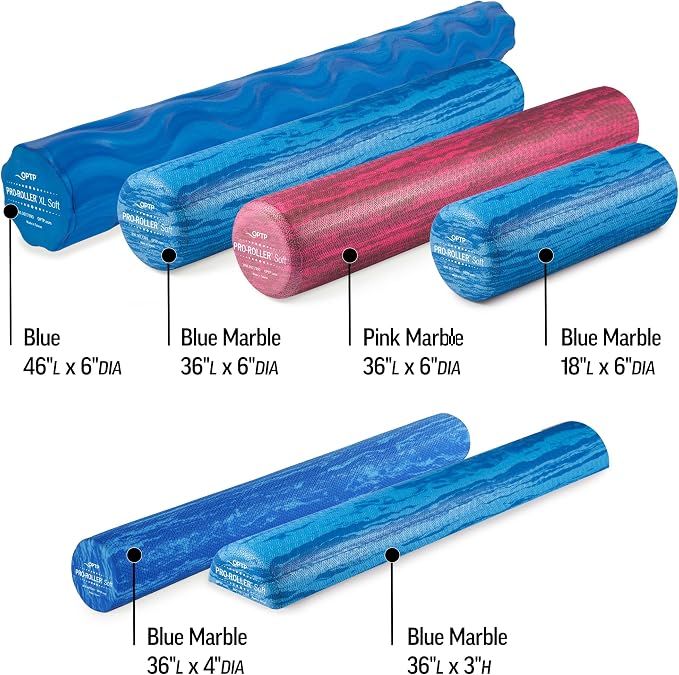 OPTP PRO-Roller Soft Density Foam Roller – Low Density Soft Foam Roller for Physical Therapy, Pilates, Yoga Foam Roll Exercises, and Muscle Recovery - Pink 36" x 6"