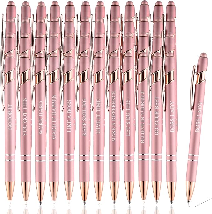 48 Pcs Rose Gold Ballpoint Pens,Fine Point Smooth Writing Pens,Kawaii Pens For Writing Journaling Taking Notes School Office Home.