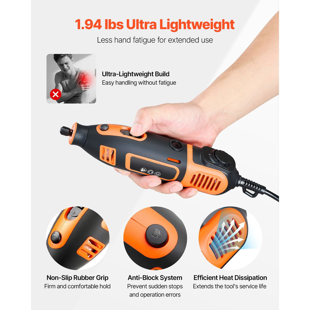 84-Piece Rotary Tool Kit, 200W Mini Power Rotary Tool Corded , 6-Level Speed 8000-40000 RPM Multi-Purpose DIY Tools for Engraving, Sanding, Polishing, Carving, Grinding, Cutting, DIY Crafts