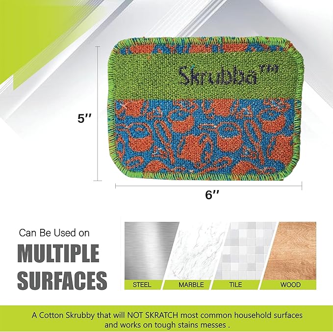 Wet-It Skrubba Non-Scratch Scouring Pad – European Scrubby Sponge for Kitchen Cleaning, Dishes, Pots, Pans, Glass & Cookware – Durable Reusable Pad (Kitchen)