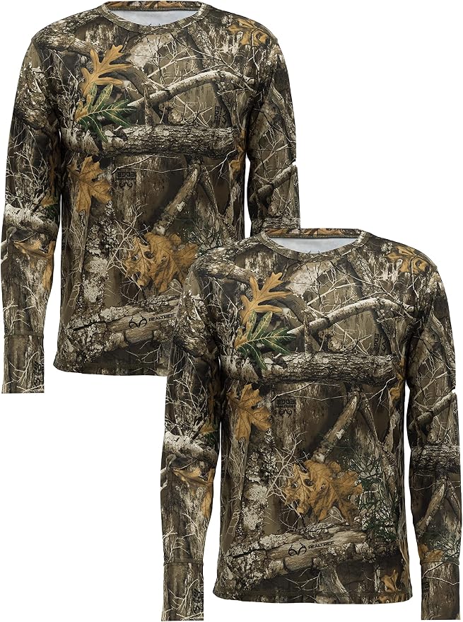 Realtree Men's 2 Pack Long Sleeve Performance Tees