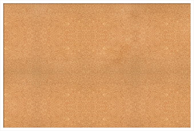 Amanti Art Natural Cork Board for Wall, 33x49 Vision Board with White Frame, Oversize Corkboard Office Decor for Home Organization, Modern Corkboard Pinboard to Display Items for Home Organization in