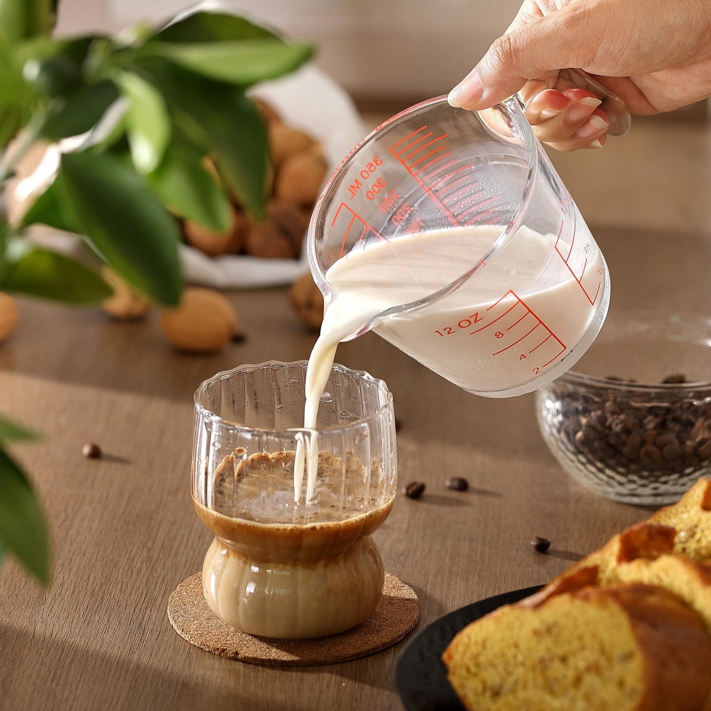 KCKHFA Glass Measuring Cup For Baking and Cooking, kitchen Essentials Tools