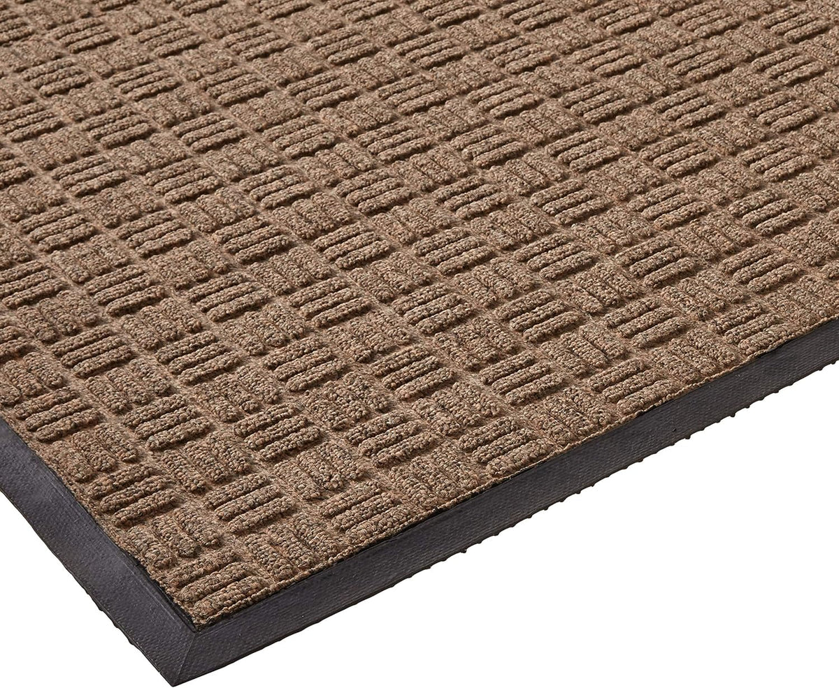 Kempf Water Retainer Entrance Mat, Indoor Outdoor Rubber Rug, Moisture Trapping, Absorbent Mat (4' X 6', Brown)