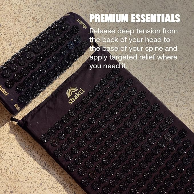 ShaktiMat Acupressure Mat for Relaxation, Massage Muscles, Aid Sleep & Unlock Inner Tension, Similar to Acupuncture, No Needles Required (Classic, Level 3, Shakti Black)