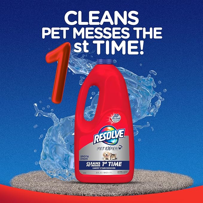 Resolve Pet Expert Carpet Spot & Stain Remover Spray Refill, Pet Stain and Odor Remover, Carpet Cleaner, 60 Oz