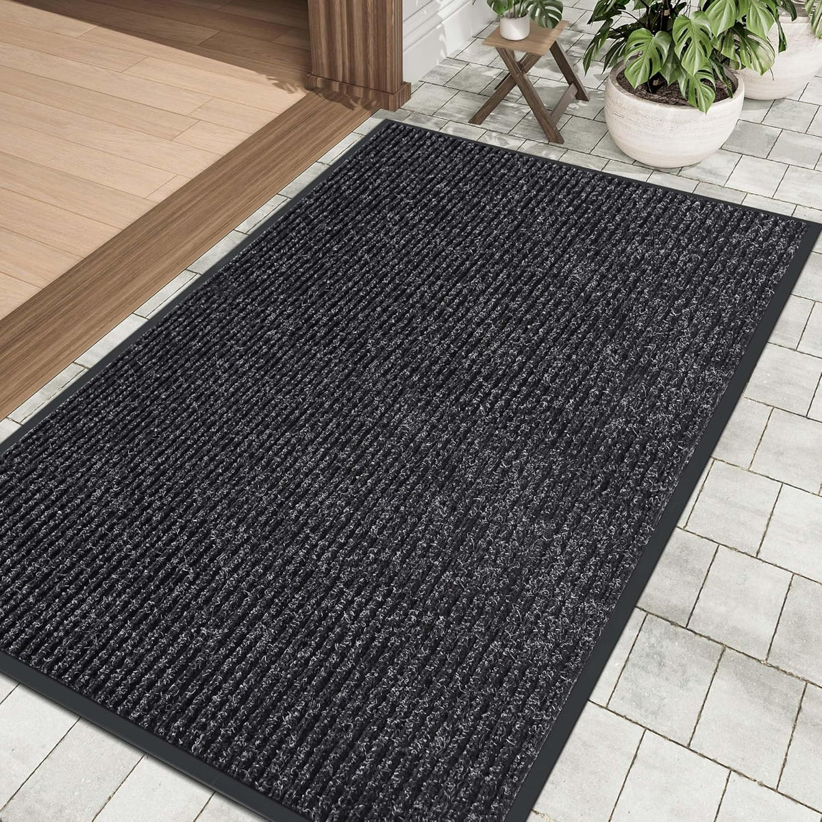 Front Door Mat Indoor Outdoor Entrance, 36" x 48" Dirt Resistant and Absorbent Door Mat, TPR Backing Non-Slip Doormats, Easy to Clean, Low Profile Welcome Floor Mat for Outside Entry