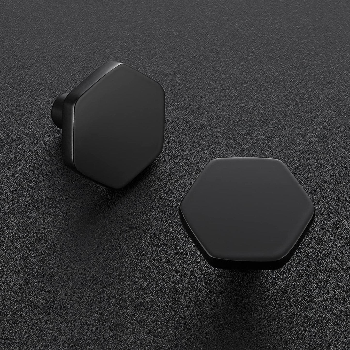 Home Expert Black Cabinet Knobs 1 Pack Solid Kitchen Cabinet Knobs Hexagon 1.1'' Flat Black Knobs for Kitchen Cabinets and Drawers Matte Black Dresser Knobs