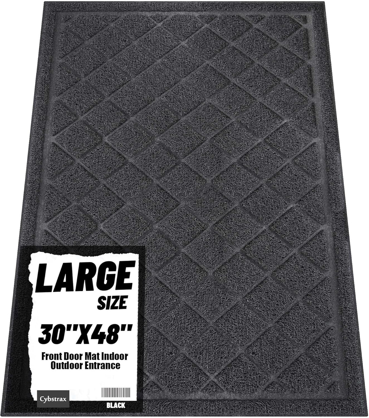 Front Door Mat Outside Entrance, 30" x 48" Heavy Duty All-Season All-Weather Waterproof Doormat Trap Dirt and Moisture Easy Clean Low Profile Patio Porch Entryway Mat