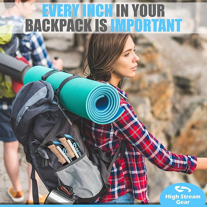 Walking Sticks for Men & Women - 14.5" Foldable Hiking Poles for Backpacking, Exercising and Traveling, Set of 2 Aluminum Nordic Collapsible Trekking Poles