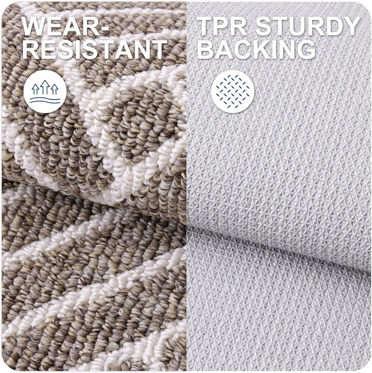 OLANLY Indoor Door Mat, 36x24 Inch, Dirt Resistant and Absorbent, Non-Slip Rubber Backing Floor Mats, Easy Clean Low-Profile Doormat for Entryway, Front Door, and Inside Entrance, Khaki