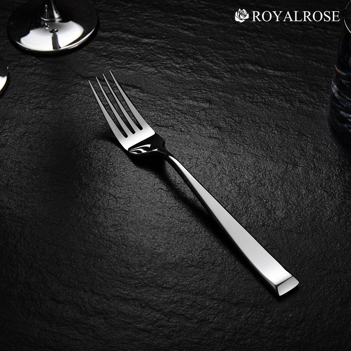Royalrose Alexander Fine Forks, Set of 4, 18/10 Stainless Steel, Well Made, Dishwasher Safe, Heavy Duty Fork (8.1" Dinner Fork)