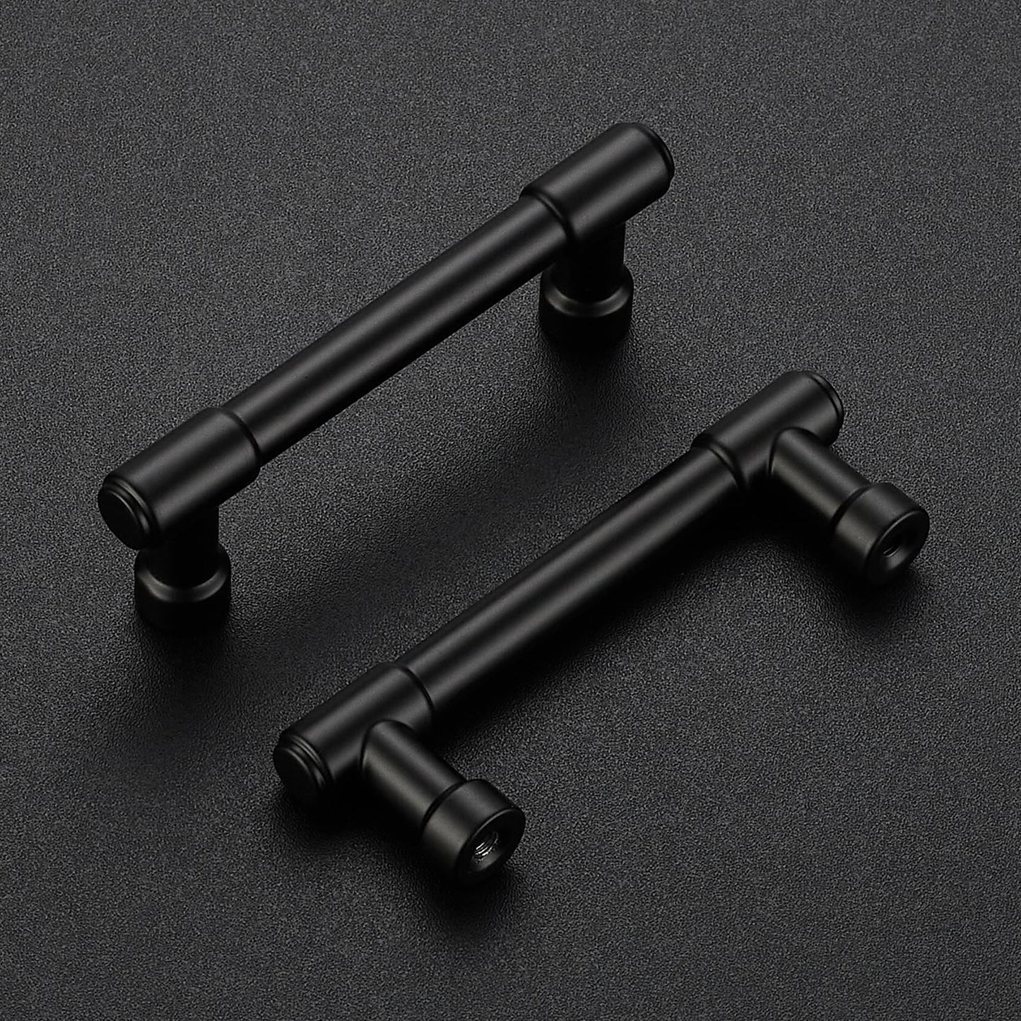 Ravinte 5 Pack 3 Inch Hole Center Solid Kitchen Cabinet Handles Matte Black Dresser Pulls Cabinet Drawer Pulls for Kitchen Cupboard Hardware