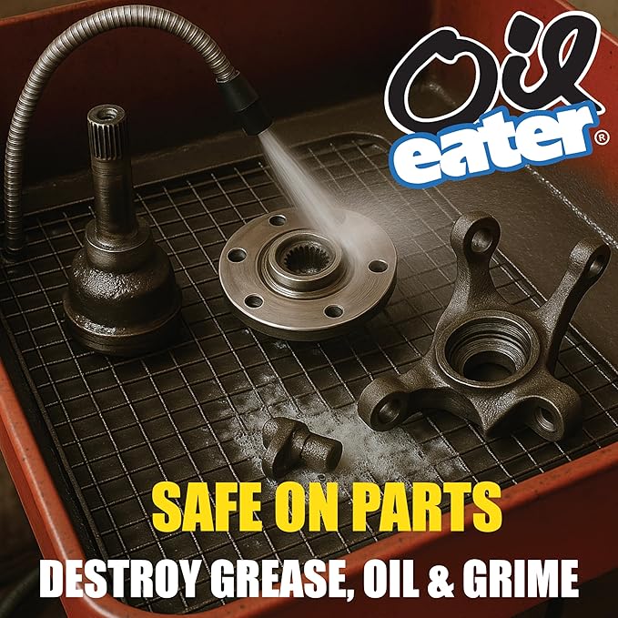 Oil Eater Parts Washer Fluid, Water-Based Heavy Duty pH Neutral, Smart Microbe Safe Parts Cleaner Systems, 5 Gallons