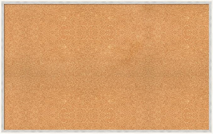 Amanti Art Natural Cork Board for Wall, 27x43 Vision Board with White Frame, Oversize Corkboard Office Decor for Home Organization, Modern Corkboard Pinboard to Display Items for Home Organization in