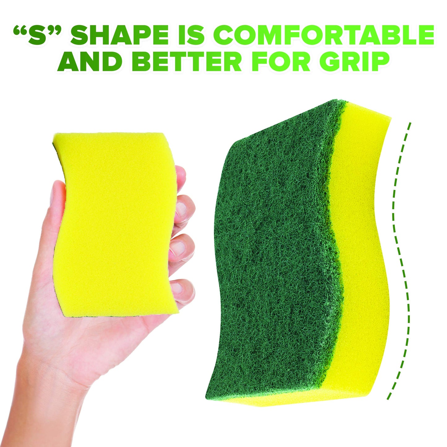 (24 Pack) Heavy Duty Scrub Sponges by SCRUBIT – Kitchen Dish, Sink and Bathroom Cleaning Scrubber Sponge - with Non-Smell Scouring Pad [New Packaging]