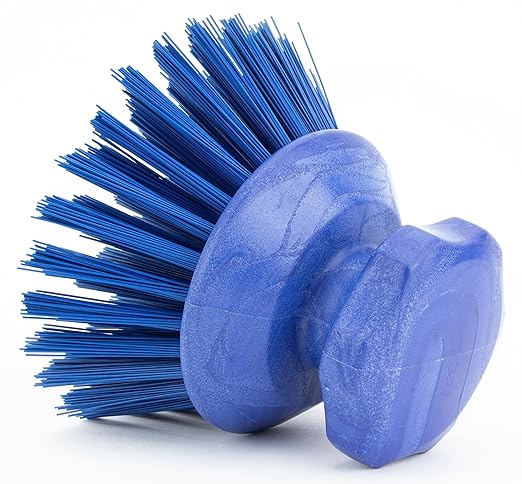 SPARTA 42395EC14 Plastic Scrubber Brush, Round Brush, Dish Scrub Brush With Color Coded For Cleaning, Kitchen, Bathroom, Bathtub, Dishes, Sink, 5 X 5 X 4 Inches, Blue