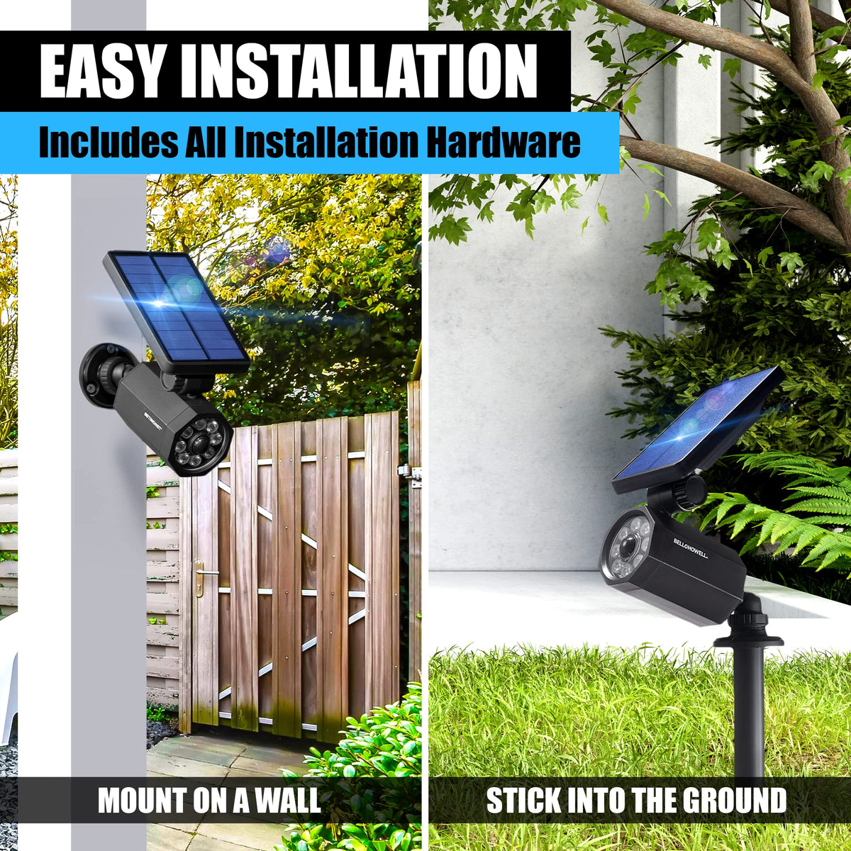 Bell+Howell Bionic Spotlight Motion Solar Spot Lights Outdoor Waterproof, Landscape Light, Outdoor Solar Yard Lighting Weather Resistant, Super Bright LED Lights, for Garden, Lawn As Seen On TV