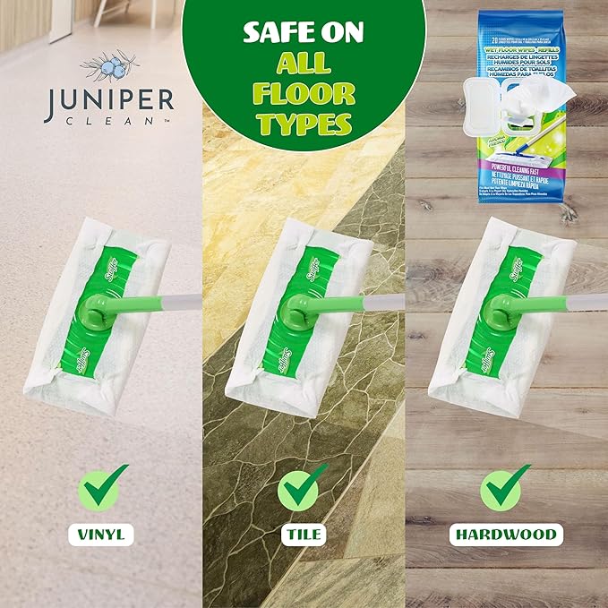 Wet Floor Wipes, Multi Surface Floor Cleaner Wet Mop Pads Fit Swiffer Sweeper Mop, Fresh Scent & Plant-Based Textured Cloth Trap Absorb Dirt, 20 Count (Pack of 12)