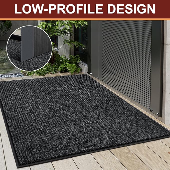 Vicwe Indoor Outdoor Door Mat, 3'x5' Heavy Duty Front Door Mat, Non-Slip Washable Doormats Entrance Mats, Dirt Resistant and Absorbent Doormat, Commercial Outdoor Entrance Floor Mat for Home Office