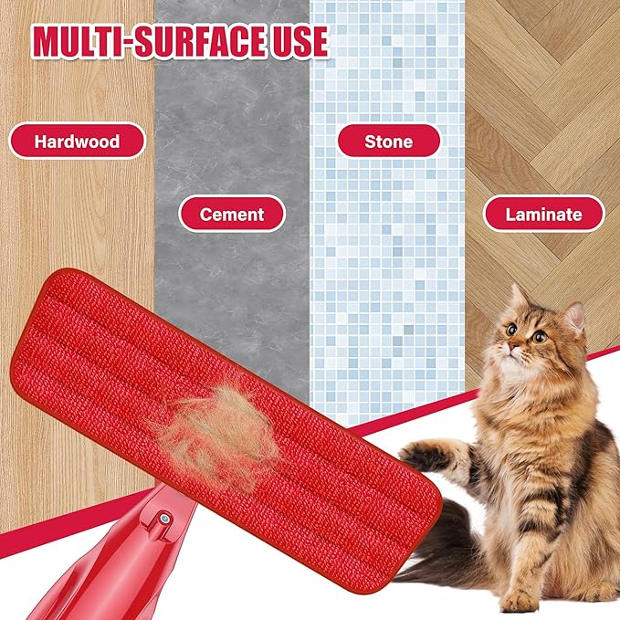 Spray Wet Mops for Hardwood Floor Cleaning: EXEGO Microfiber Dry Dust Spray Mop with 3 Washable Pads fit for Swiffer PowerMop - Wet Jet Mop Flat Floor Mops with Sprayer for Wood Laminate Ceramic Tiles