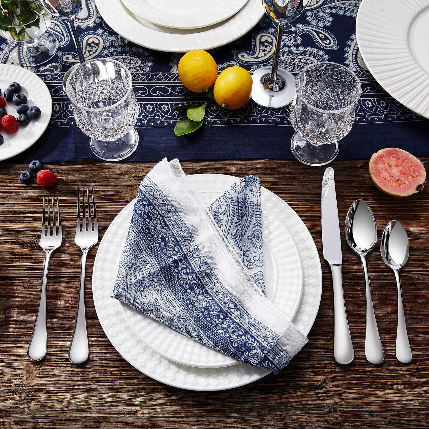 KEAWELL Premium Fine Verona 4-Piece 7.4 inch Fork Set – 18/10 Stainless Steel, Heavy-Duty Mirror-Finished Silverware for Elegant Everyday Dining and Entertaining (4, Salad Forks)