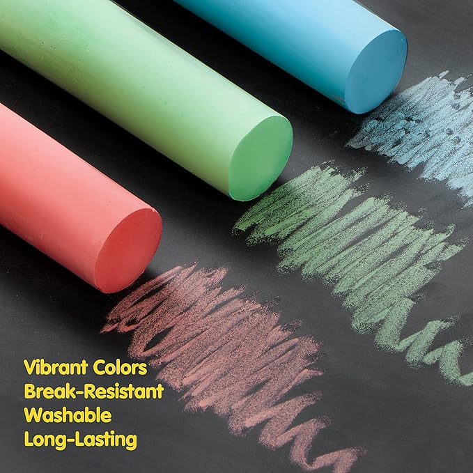 JOYIN 108 PCS Sidewalk Chalk Set in 36 Count, 3 Assorted Colors, Non-Toxic Jumbo Washable Driveway Chalk for Outdoor Art Play, Great Gift Toys for Kids, Classroom