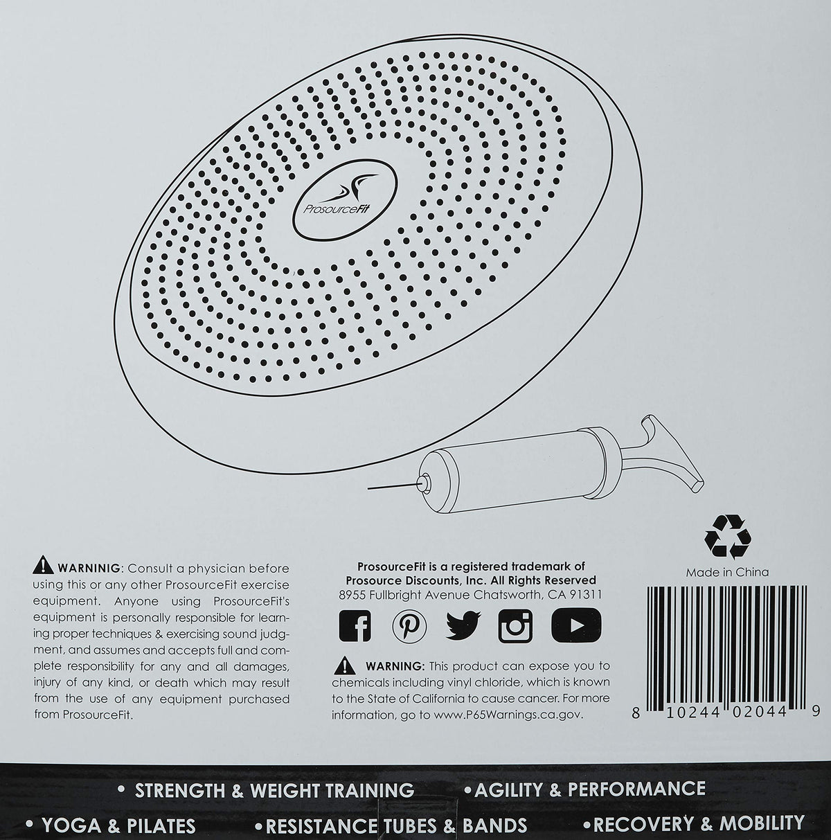 ProsourceFit Core Balance Disc Trainer, 14” Diameter with Pump for Improving Posture, Fitness, Stability