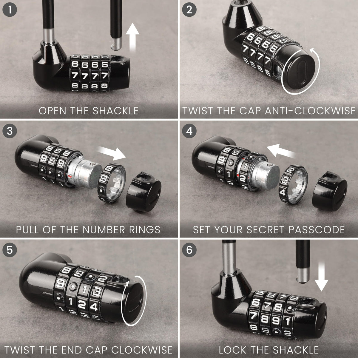 Kurtzy Combination Long Shackle Padlock - Long Gate Lock for Outdoor Fence/Gate with Resettable Code - Weatherproof Padlock for Door, Bicycles & Sheds