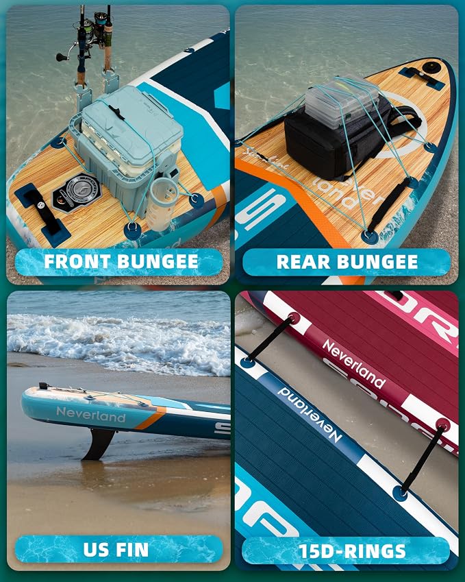 11'6×35" Super Wide Inflatable Stand Up Paddle Board, Ultra Stable SUP Board for Adults, 450lb Capacity with Shoulder Strap, 100L Backpack, Removable US Fin, Floating Paddle, Safety Leash