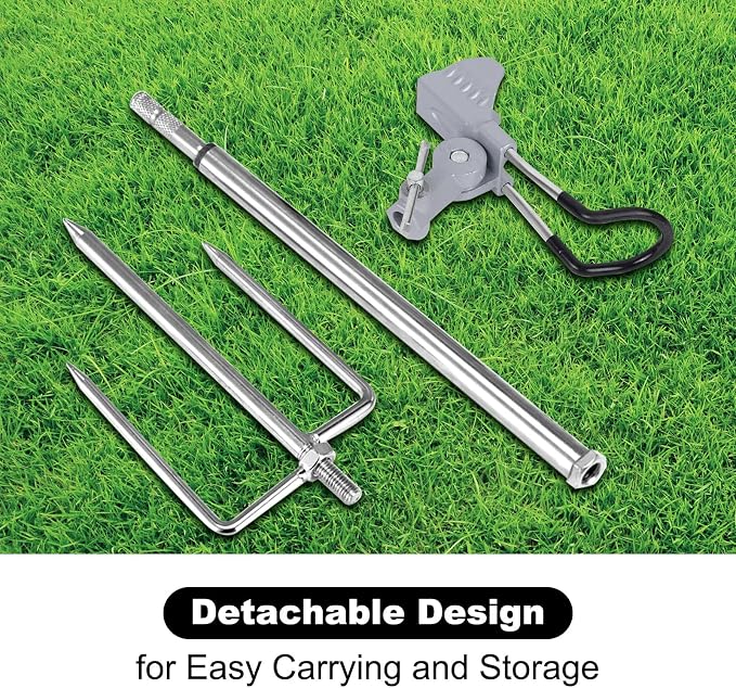 Fishing Rod Holders, 360 Degree Adjustable Fishing Pole Holders for Ground, Multifunctional Stainless Steel Beach Fishing Rod Holder Fishing Gifts for Men