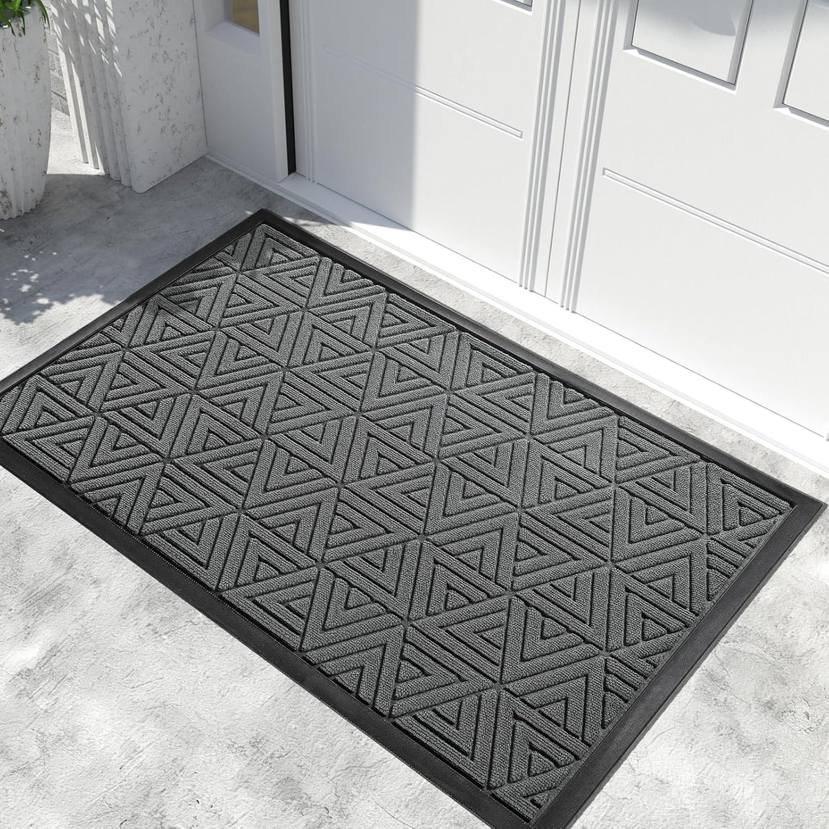 Yimobra Extra Large Door Mat 60x32, All-Weather Waterproof Non-Slip Welcome Matt Outdoor, Heavy Duty Non Slip Doormat for Entryway for Patio and Garage Indoor, Easy Clean, Grey