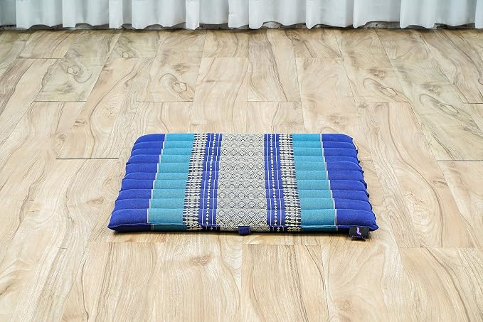 Leewadee Meditation Cushion Set – 1 Small Zafu Yoga Pillow and 1 Small Roll-Up Zabuton Mat Filled with Kapok