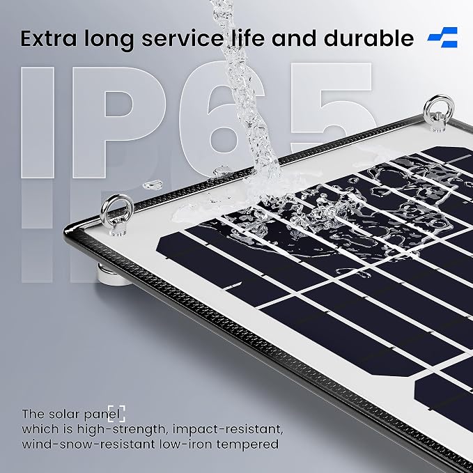 POWOXI Solar Panel Kit 12V 20W Magnetic + MPPT Charge Controller Waterproof Solar Battery Charger Maintainer Solar Trickle Charger Alligator Clip for Car Boat RV Motorcycle Marine, etc.