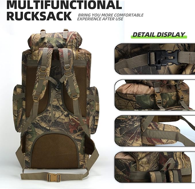 King'sGuard 100L Camping Hiking Backpack Molle Rucksack Military Camping Backpacking Daypack