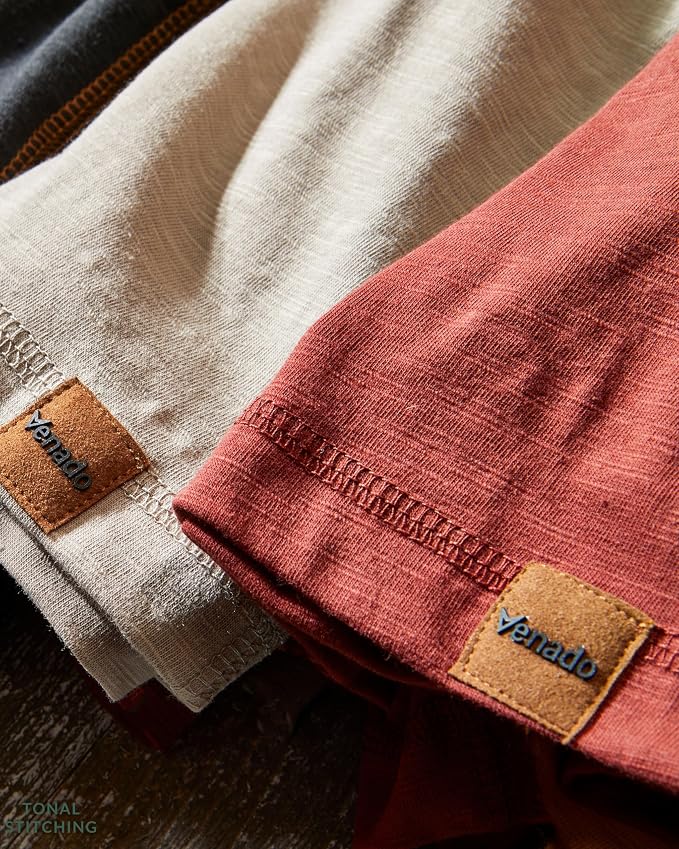 Venado Henley Long Sleeve Shirts for Men - Mens Henley with Flex Material