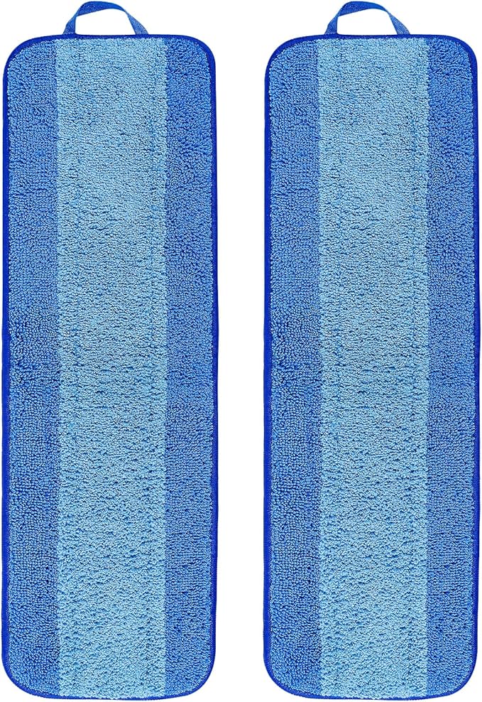 KEEPOW 2 Pack Microfiber Cleaning Pad, Mop Replacement Pads for Hardwood Floor Cleaner/Hard Surface Floor Cleaners, Washable Dusting Refill for Premium Spray Mop