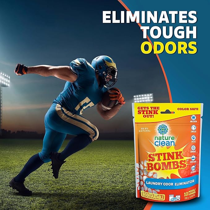Nature Clean Stink Bomb Odor Remover Pacs for Laundry, 10 Count