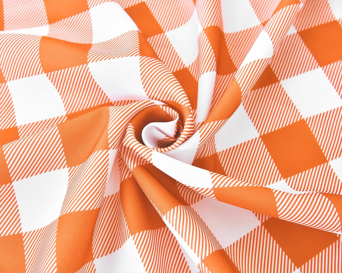 Classic Gingham Plaid Tablecloth Fabric - Rectangular 58x102 Inch Water Resistant Checked Table Cloth for Indoor/Outdoor Use - Table Cover for Kitchen, Picnics, Gardens, and Parties