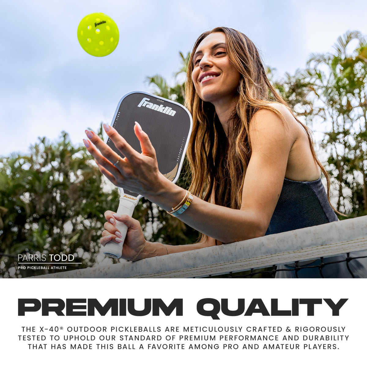 Franklin Sports Outdoor - X-40 Pickleball Balls - USA (USAPA) Approved - 12 Pack Outside - Optic Yellow - US Open Ball