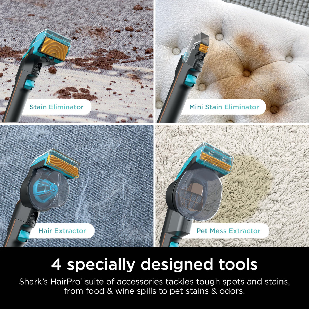 Shark StainStriker HairPro Portable Carpet, Upholstery & Area Rug Cleaner with Pet Mess & Hair Tools, Self-Cleaning, Perfect for Pets & Car Interiors, 4 Cleaning Tools & Pet Solution, Copper, PX251