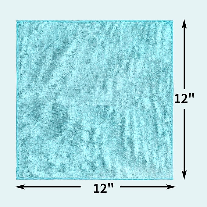 HOMERHYME Microfiber Cleaning Cloth - 60 Pack Shop Towels, 12" x 12" Cleaning Rags Lint Free, Reusable Microfiber Towels for Cars Kitchen Automotive House Office
