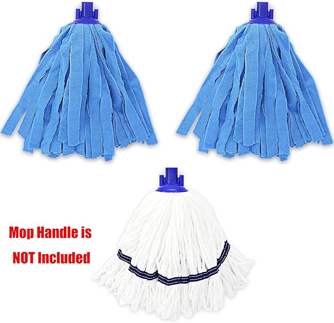 Microfiber Cloth Mop Replacement Compatible with All Standard US Threading Pole &0.8" Diameter Mop Handle– 3 Packs