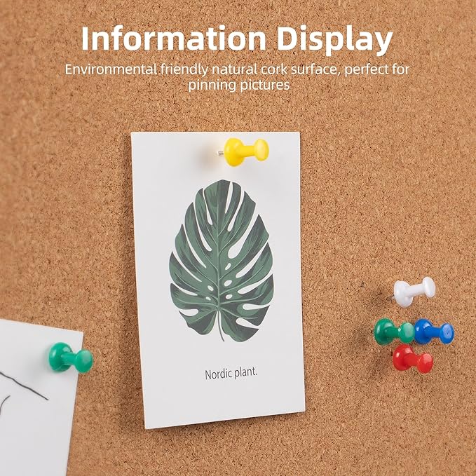 Board2by Extra Large Cork Bulletin Board 48" X 48", Silver Aluminum Framed 4'x4' Corkboard for Wall, Wall Mounted Notice Pin Board with 18 Push Pins for School, Home & Office