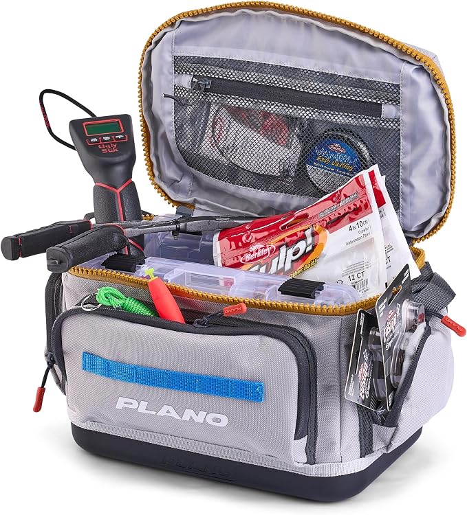 Plano Weekend 3600 Tackle Bag, Cutting-Edge Fishing Tackle Bag, Molded Waterproof Base, Spacious Storage, Die Cut Tool Sleeves, Daisy Chain Attachment Points