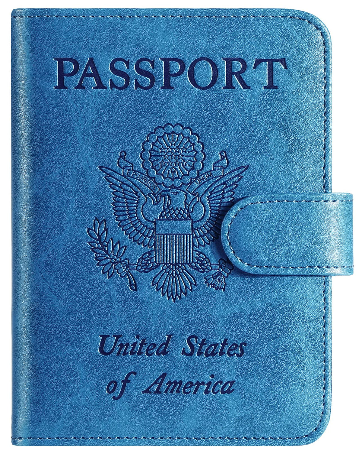 Passport Holder Cover Wallet RFID Blocking Leather Card Case Travel Accessories for Women Men (Blue)