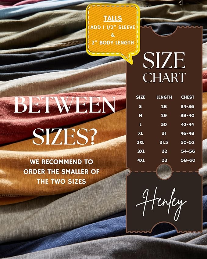 Venado Henley Long Sleeve Shirts for Men - Mens Henley with Flex Material