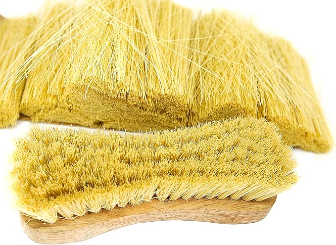 All-Natural Wooden Scrub Brush Set | Tampico Bristle Brush for Floor, Tub, Kitchen, and Carpet | Eco-Friendly Cleaning Products | Pack of 12
