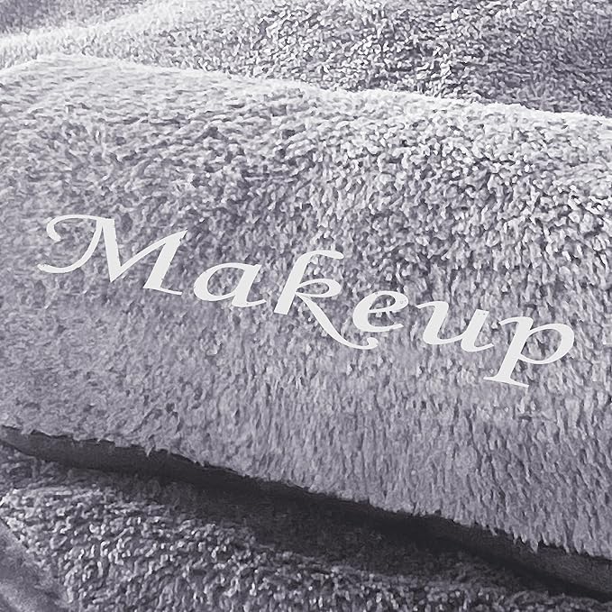 Cosy Family 10 Pack Makeup Remover Wash Cloths - Soft Microfiber Fingertip Facial Cleansing Cloths for Hand and Make Up, 12 x 12 in, Grey
